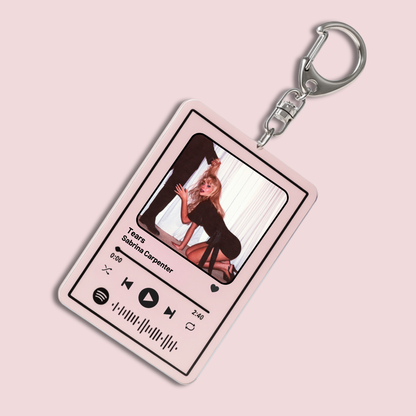 Custom Spotify Song Keychain with Personalized Photo, Song & Code – Acrylic Music Plaque Gift for Couples, Friends & Music Lovers