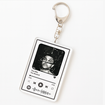 Custom Spotify Song Keychain with Personalized Photo, Song & Code – Acrylic Music Plaque Gift for Couples, Friends & Music Lovers