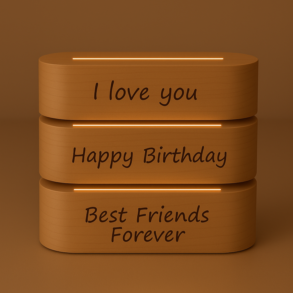 Custom 3D Photo Lamp with Engraved Text - Personalized LED Night Light for Anniversary, Birthday & Holidays