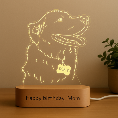 Custom 3D Photo Lamp with Engraved Text - Personalized LED Night Light for Anniversary, Birthday & Holidays