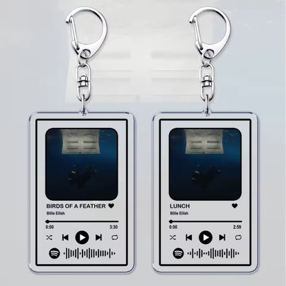 Custom Spotify Song Keychain with Personalized Photo, Song & Code – Acrylic Music Plaque Gift for Couples, Friends & Music Lovers