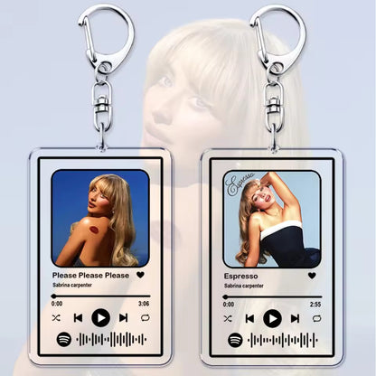 Custom Spotify Song Keychain with Personalized Photo, Song & Code – Acrylic Music Plaque Gift for Couples, Friends & Music Lovers
