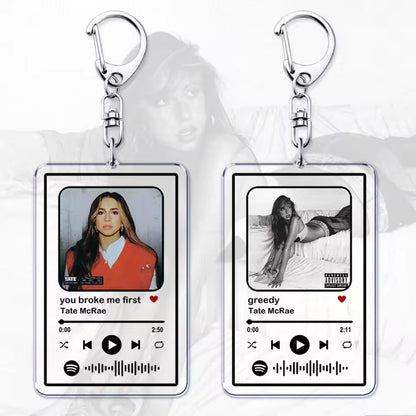 Custom Spotify Song Keychain with Personalized Photo, Song & Code – Acrylic Music Plaque Gift for Couples, Friends & Music Lovers